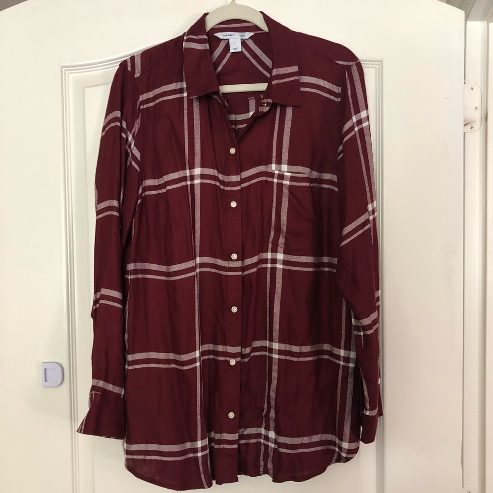 Old navy tunic plaid shirt